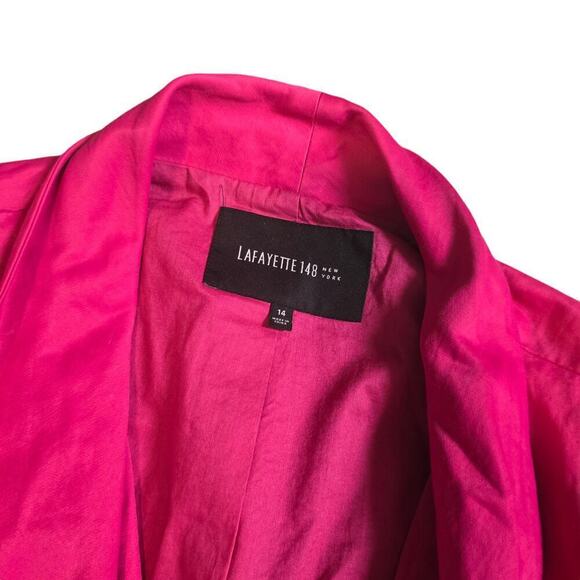 Lafayette 148 New York size 14 Hot Pink Asymmetrical Jacket Blazer xl - Picture 5 of 11